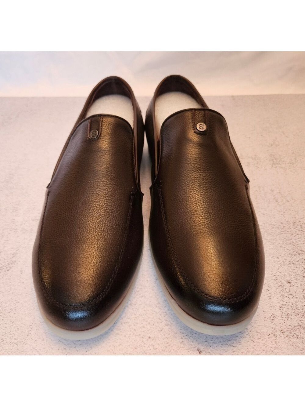 NIB Size 7 Men's Premium Calf Leather Dark Brown Loafers, Snover
